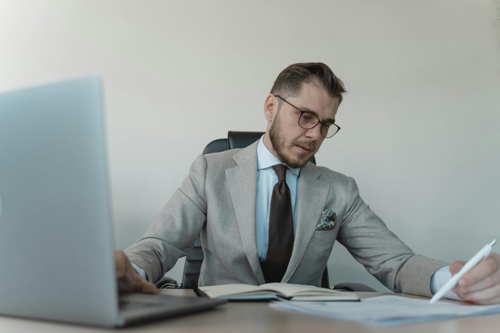 Man with receding hair line