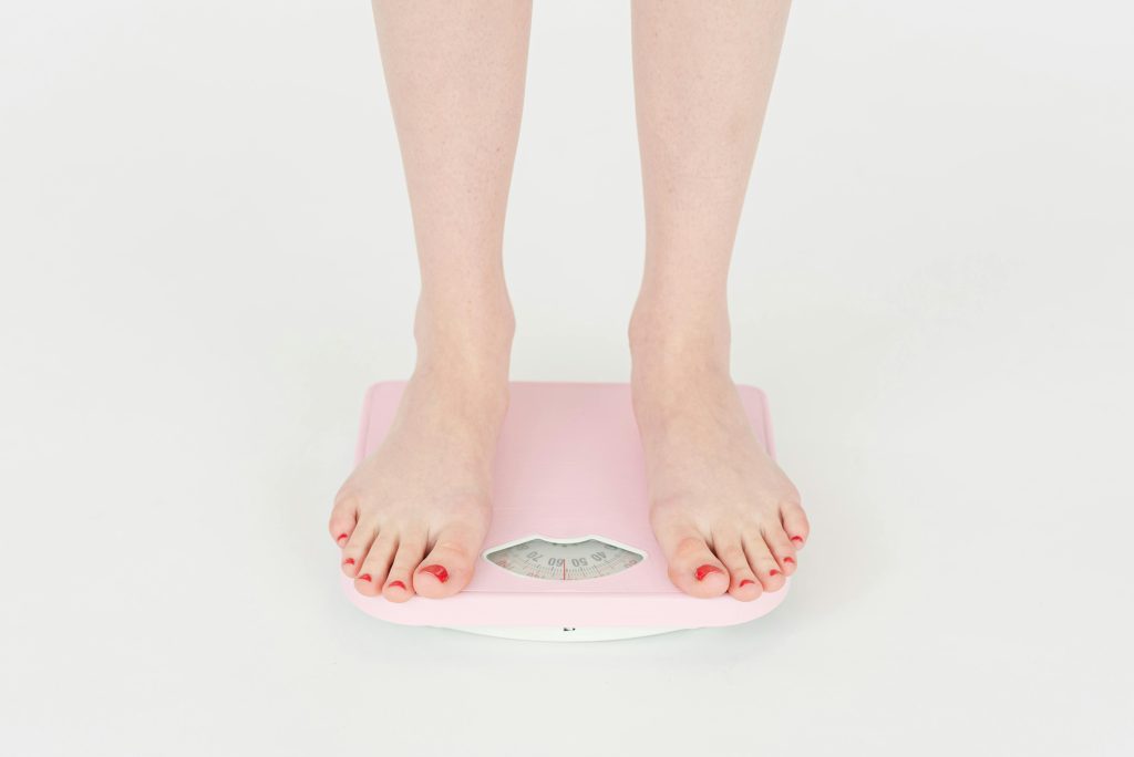 Person standing on a scale