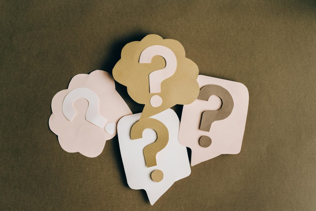 Question marks made out of paper
